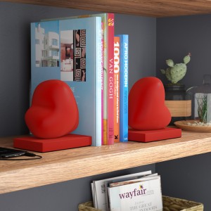 Wrought Studio Red Hearts Book End VRKG5501